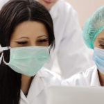 Young science workers research at medical lab