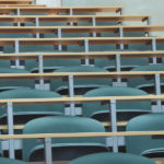 university classroom chairs in row