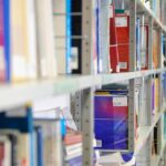 book and magazines in modern library at university