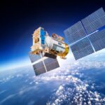 Space satellite orbiting the earth