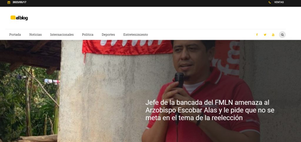 Captura de pantalla del texto donde El Blog publicó que el diputado Guevara amenazó al arzobispo Escobar Alas.